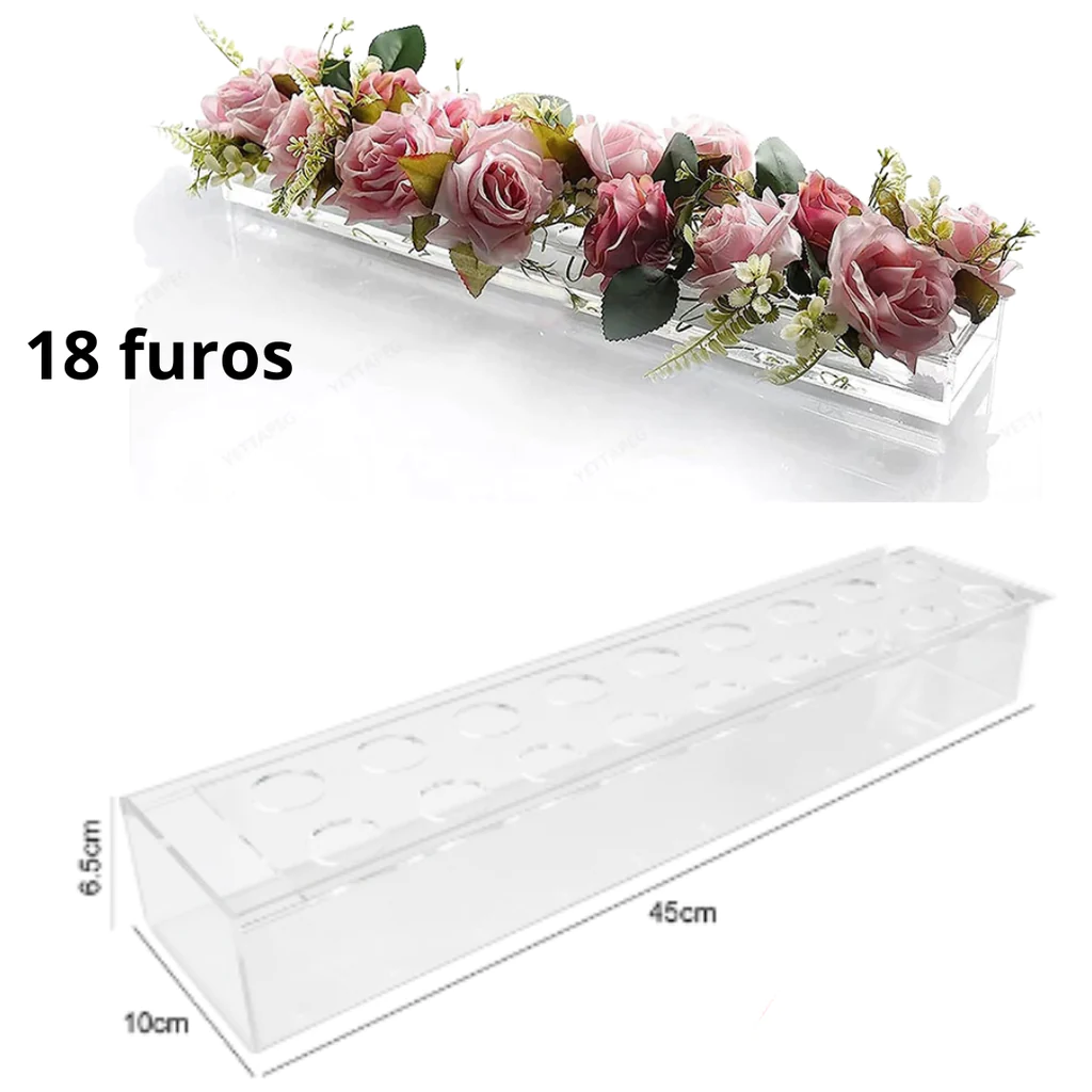 Vaso Centro de Mesa em Acrílico Transparente