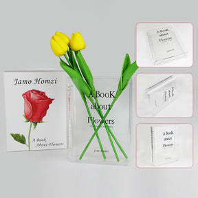 Vaso de Flor Acrílico Livro